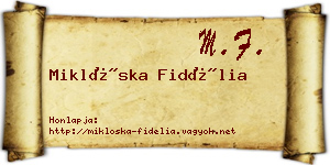 Miklóska Fidélia névjegykártya